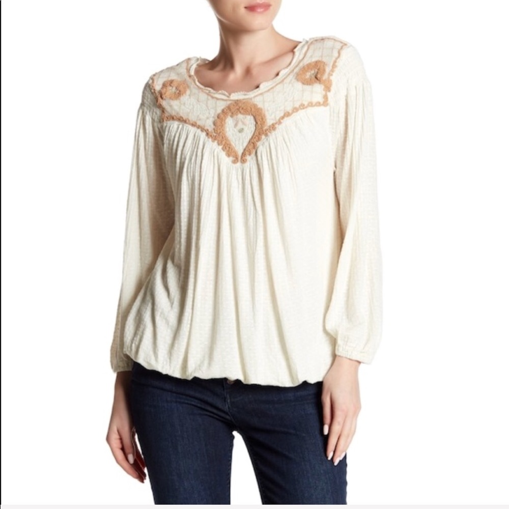 Free People Begonia Embroidered Top